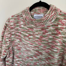 Load image into Gallery viewer, Vintage Green Pink White Marled Sweater
