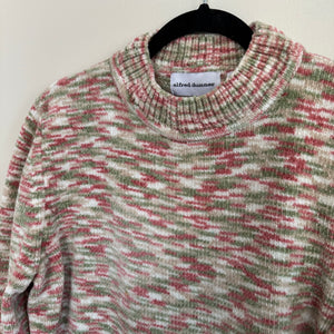 Vintage Green Pink White Marled Sweater